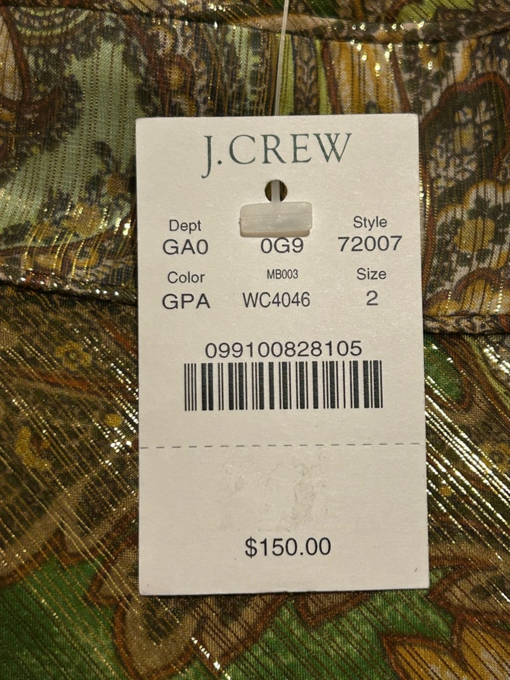 NWT-  vintage Rare 100% Silk top-J Crew - Picture 9 of 10